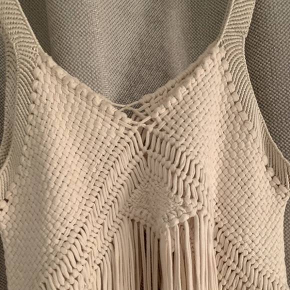 UO Staring at Stars boho macrame fringe top - Picture 3 of 5